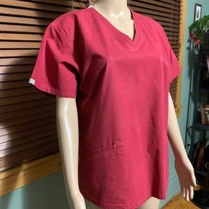 PRE-OWNED IGUANA TOP SCRUB MAROON SIZE LARGE